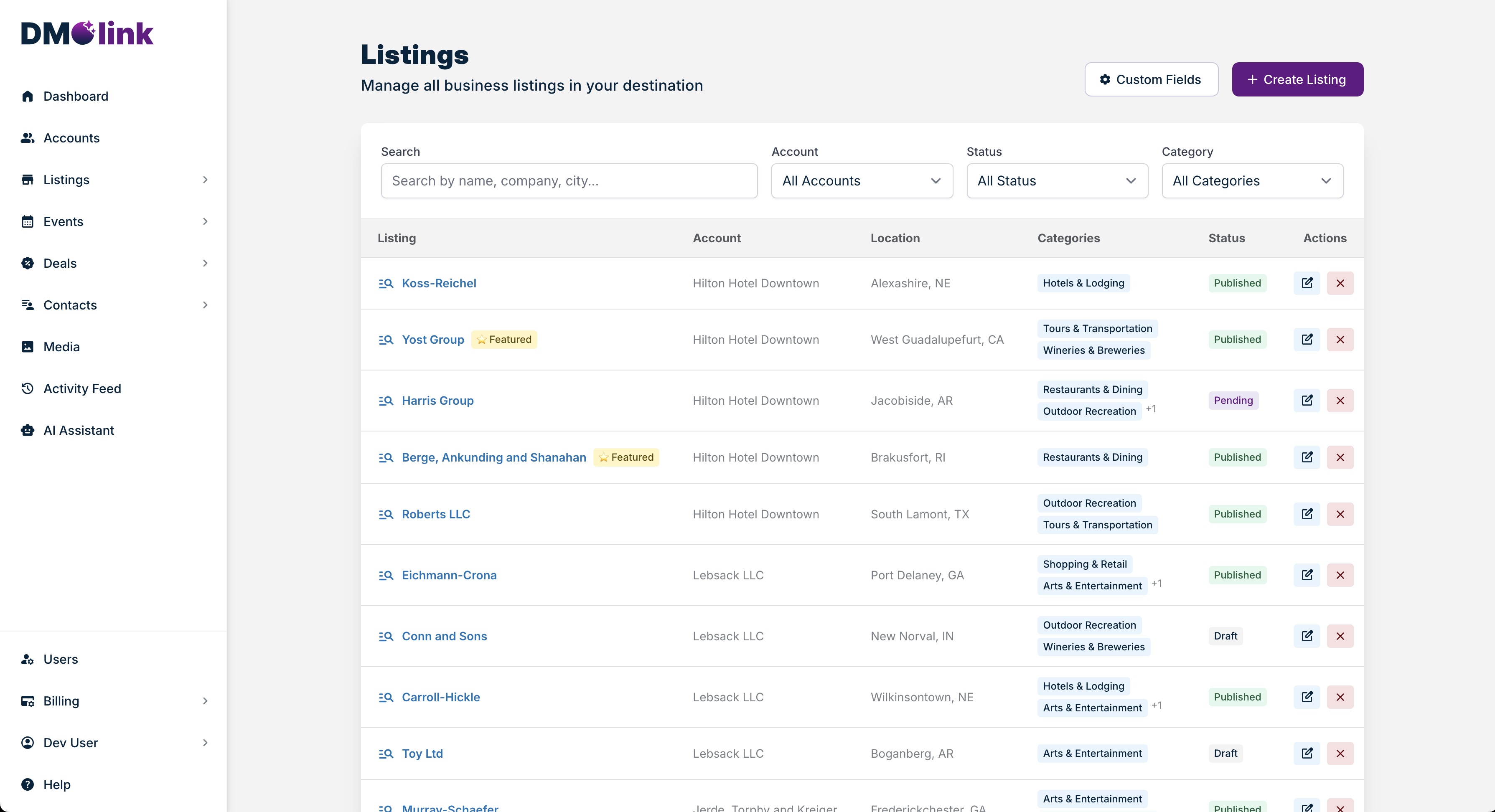 DMOLink Dashboard
